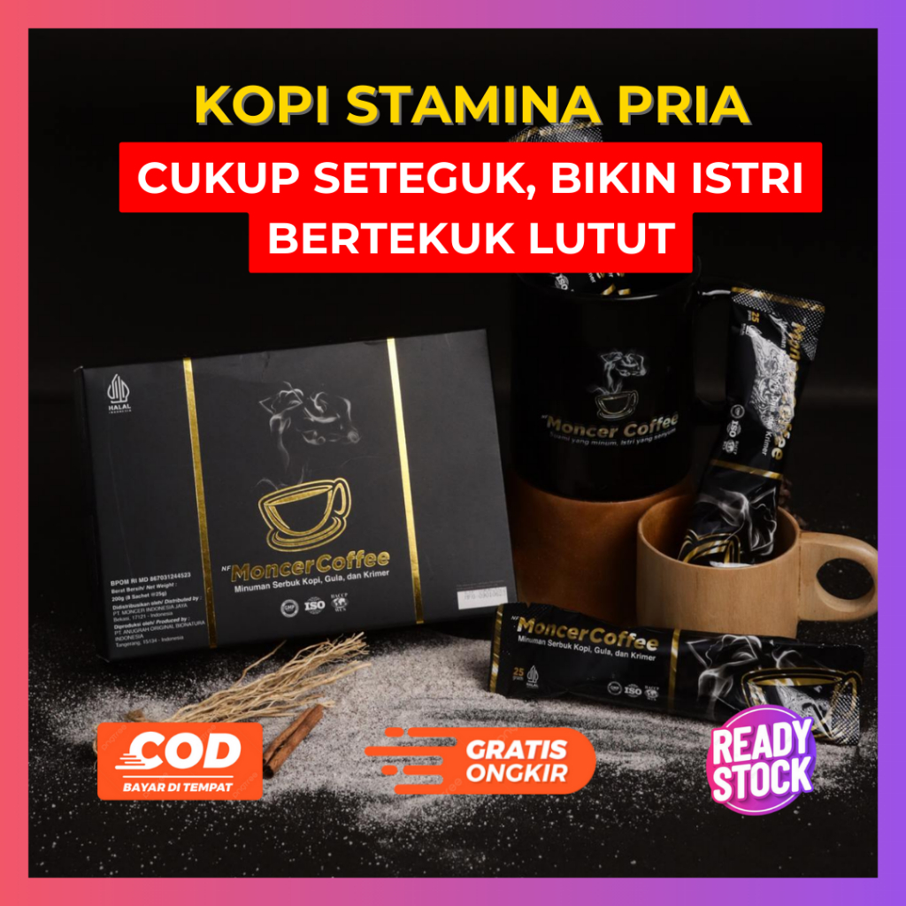 

Monncr Cofee Original Obat Kuat Stamina Tahan Lama Meningkatkan Daya Tahan Pria Harmonis BPOM Halal