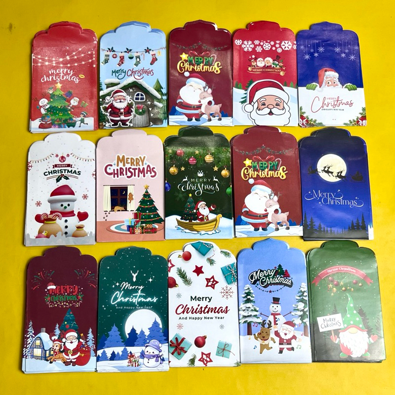 

Amplop lebaran hari raya merry christmas Isi 10 karakter santa natal lucu angpao Thr anak 2024 ecobonekaindo