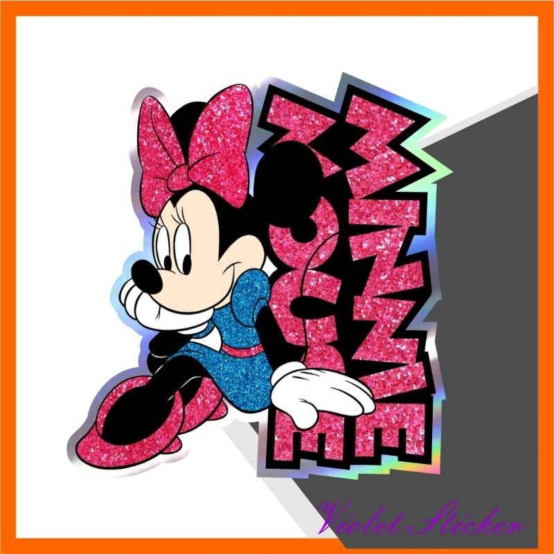 

stiker minny mouse helogram