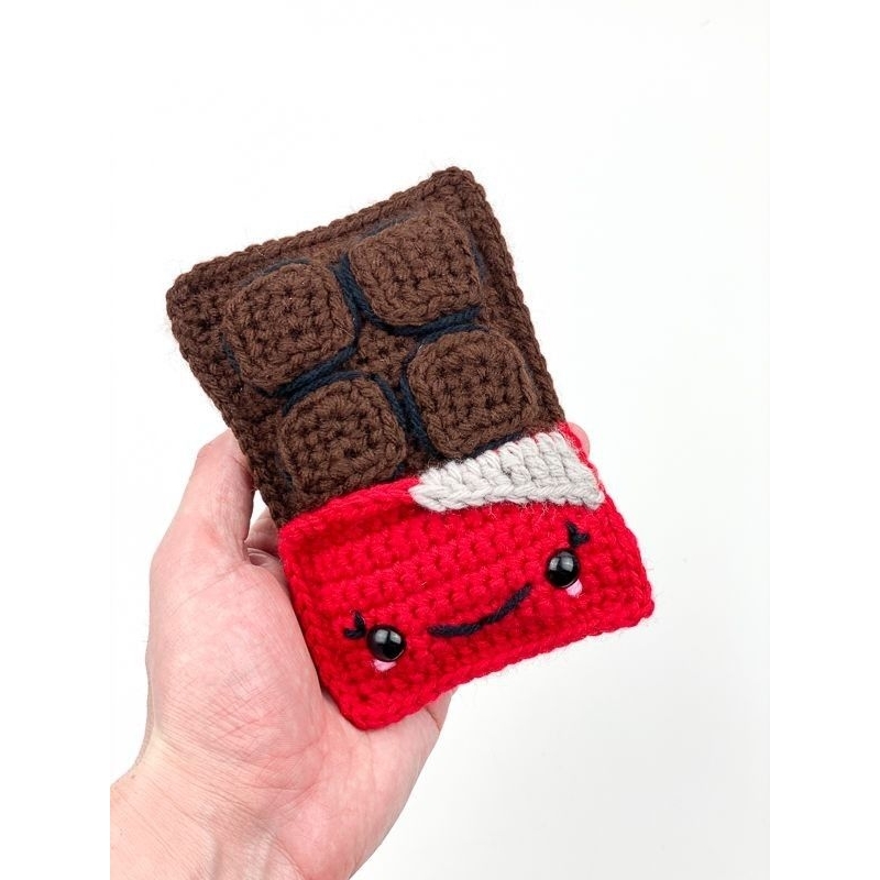 Gantungan kunci rajut Coklat Batangan | Bagcharm Amigurumi Coklat Batangan | Coklat Batangan keychai