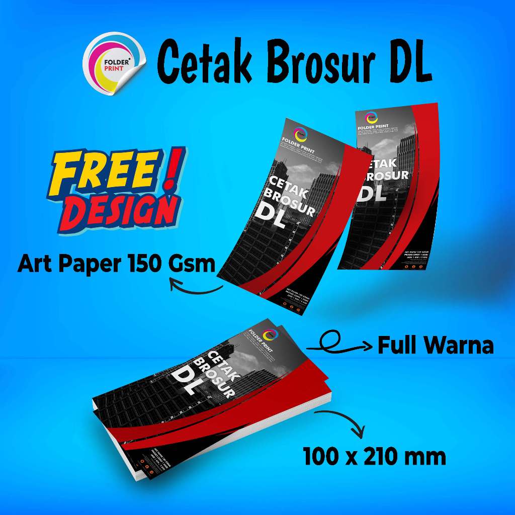 

Brosur DL Flyer Leaflet Art Paper 150 Gram Murah Free Design