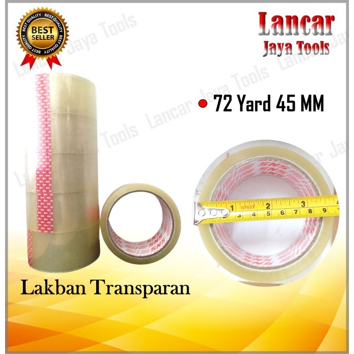 

LAKBAN BENING 45 MM X 72 YARD / Lakban Bening Coklat 45MM Plakban Isolasi Transparan
