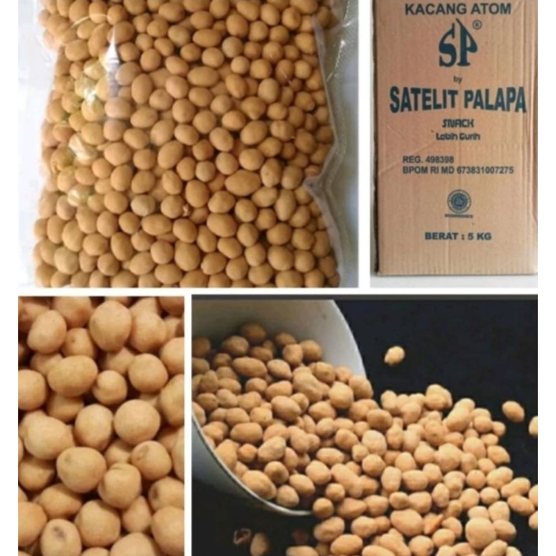 

KACANG ATOM SATELIT PALAPA KACANG ATOM OVEN SATELIT PALAPA GURIH MANIS 1 DUS ISI 5 KILO