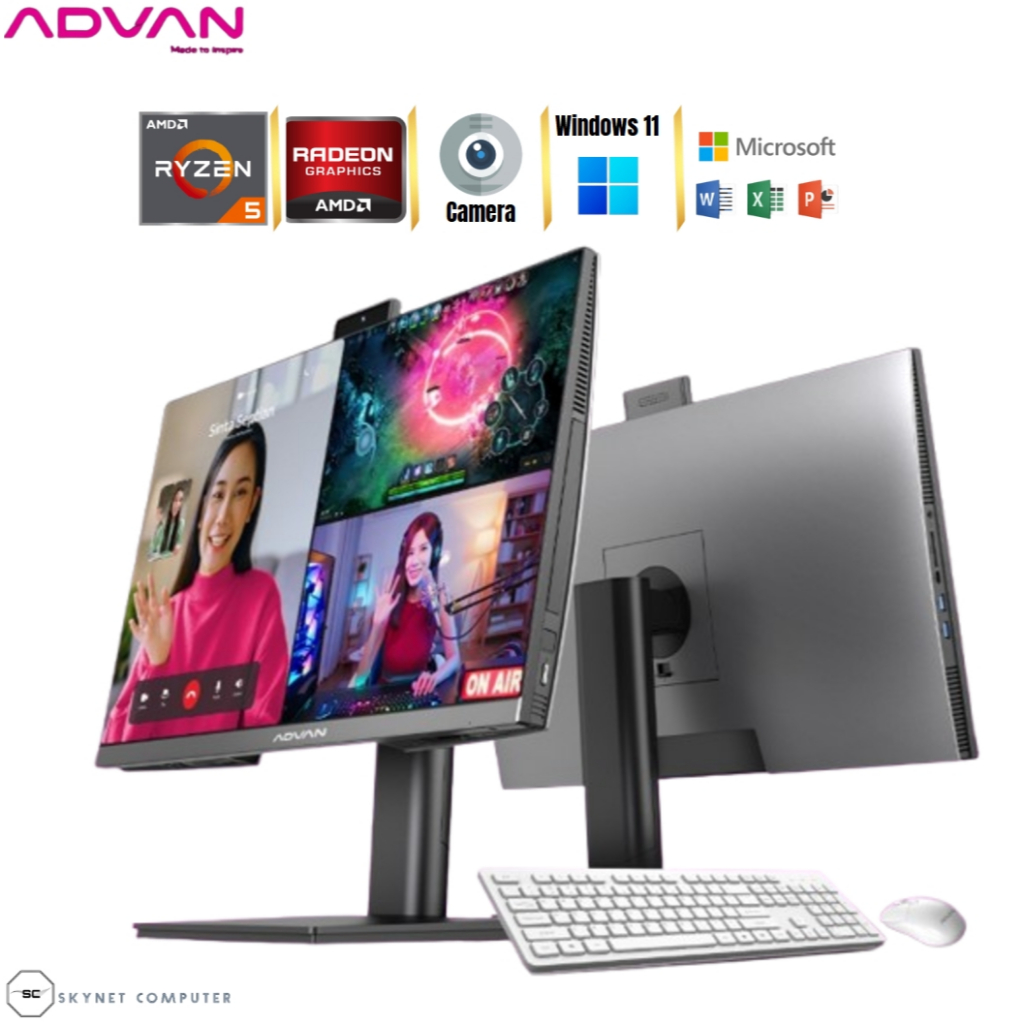 ADVAN AIO Force One PC Amd Ryzen 5 6600H RAM16GB SSD1TB 24'' Ips 99% srgb Windows 11