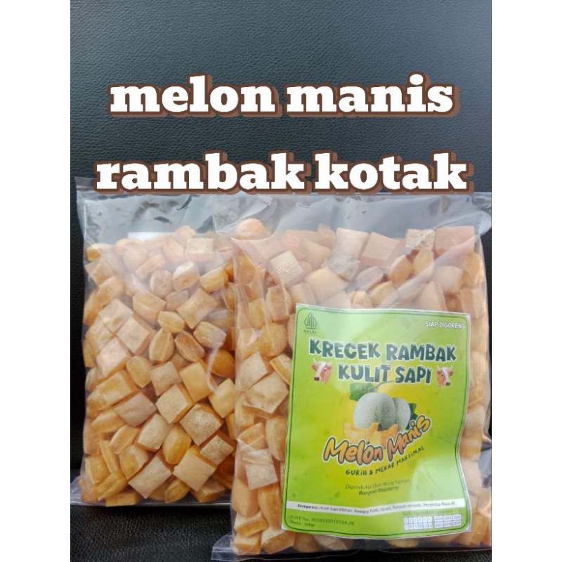 

krecek rambak kulit sapi/krupuk rambak kulit sapi 1 kg varian dadu .