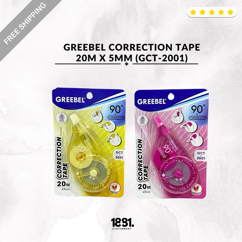 

Greebel Correction Tape 20M X 5MM ( GCT-2001 ) | Greebel Pita Koreksi 20M