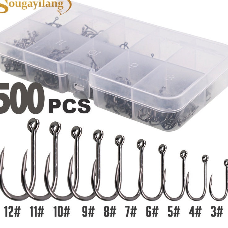 Spesial Hari Ini  Sougayilang 5 Pcs Kail Pancing 3  12 1 Ukuran Kail Tajam Dengan Kotak kail ikan ma