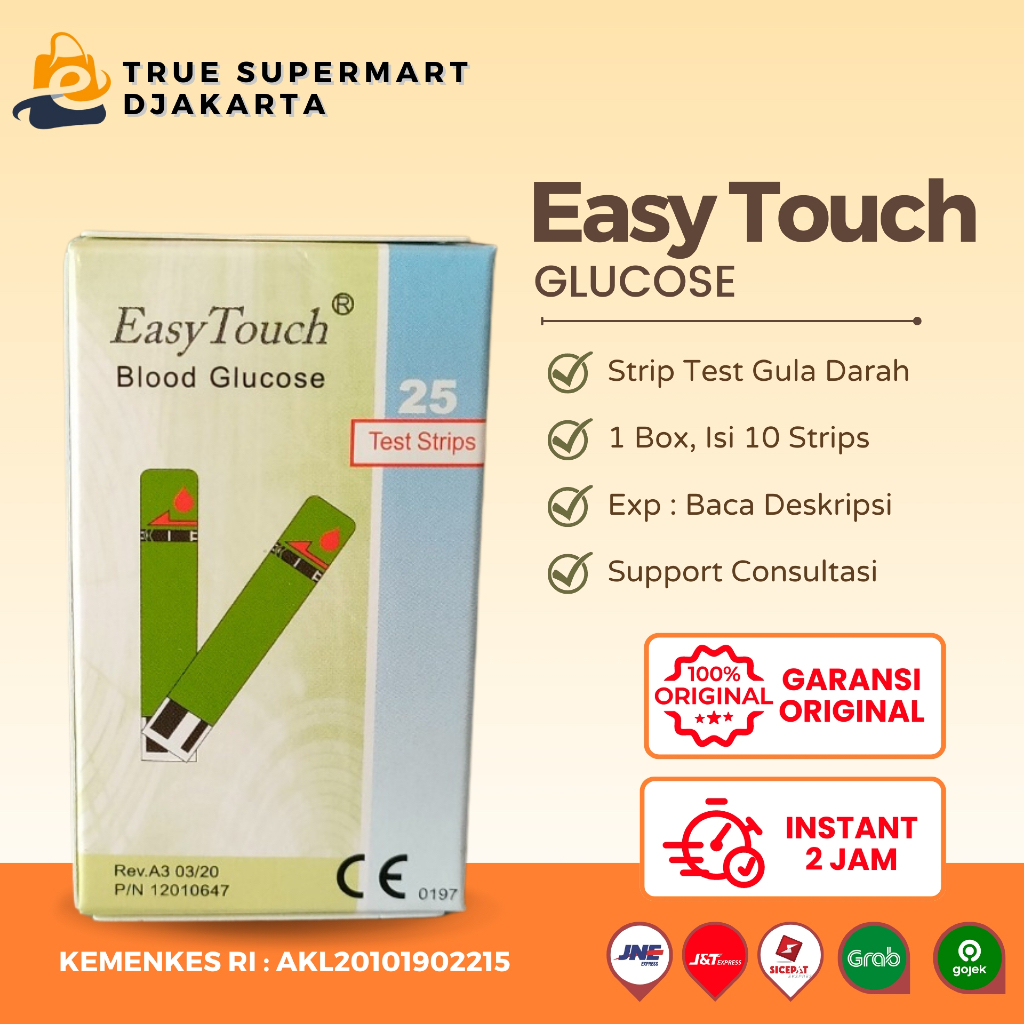 Paket Easy Touch Glucose Kelipatan 10 Box Easytouch Strip Test Gula Darah 1 Box Isi 25 Strips