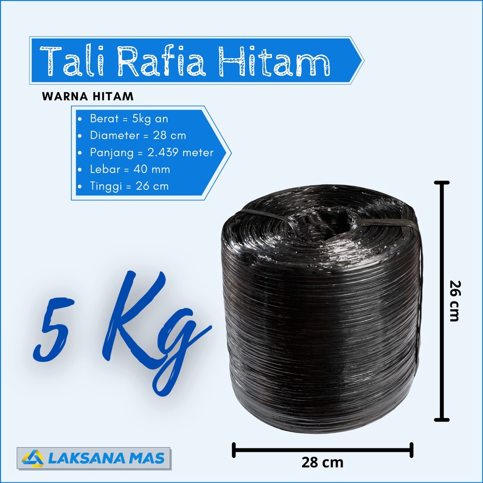 

KODE K13I Tali Rafia Plastik Roll Besar Laksanamas Warna Hitam Pekat Ukuran 5kg an di JakartaBogorDepokTangerangBekasi