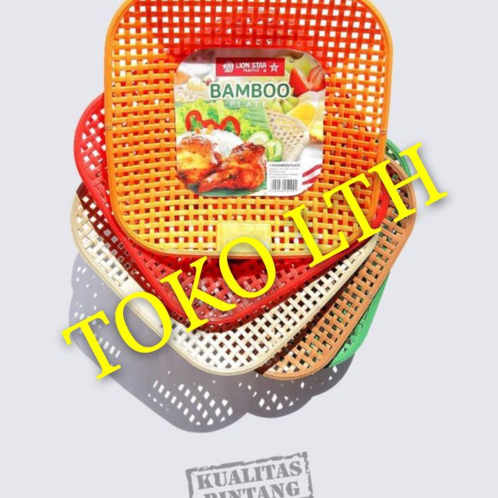 PIRING BAMBU PLASTIK LION STAR BAMBOO PLATE T45 PIRING SEGI ROTAN ANYAM PLASTIK T 45
