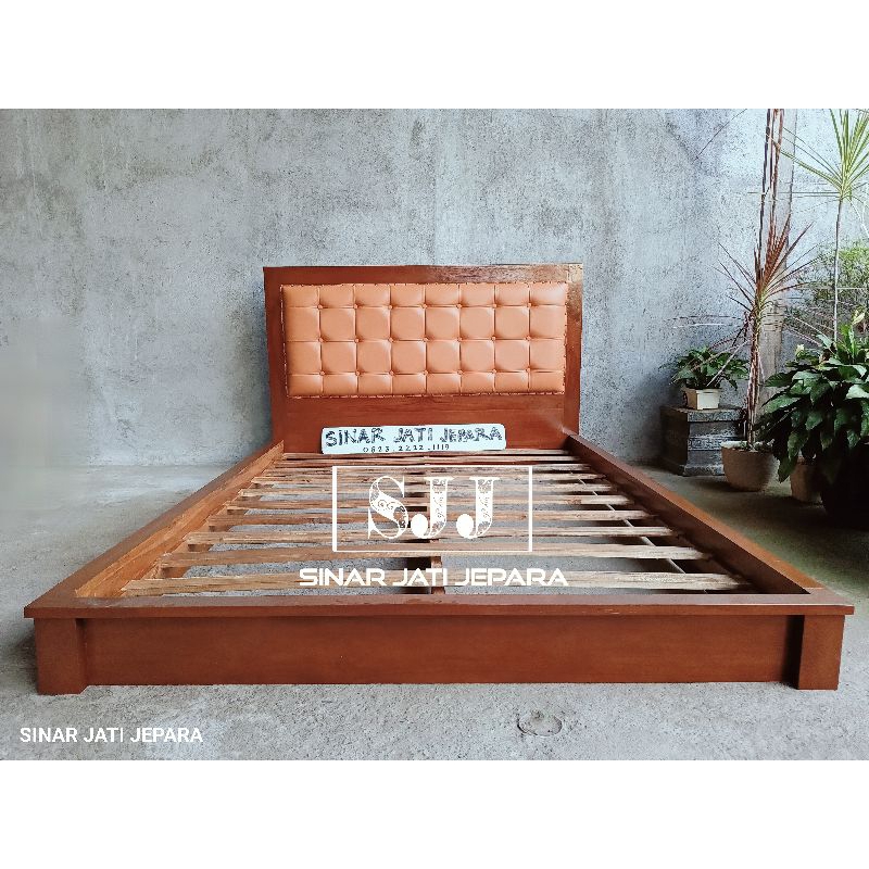 Tempat Tidur Jati Dipan Minimalis Jok Busa 01