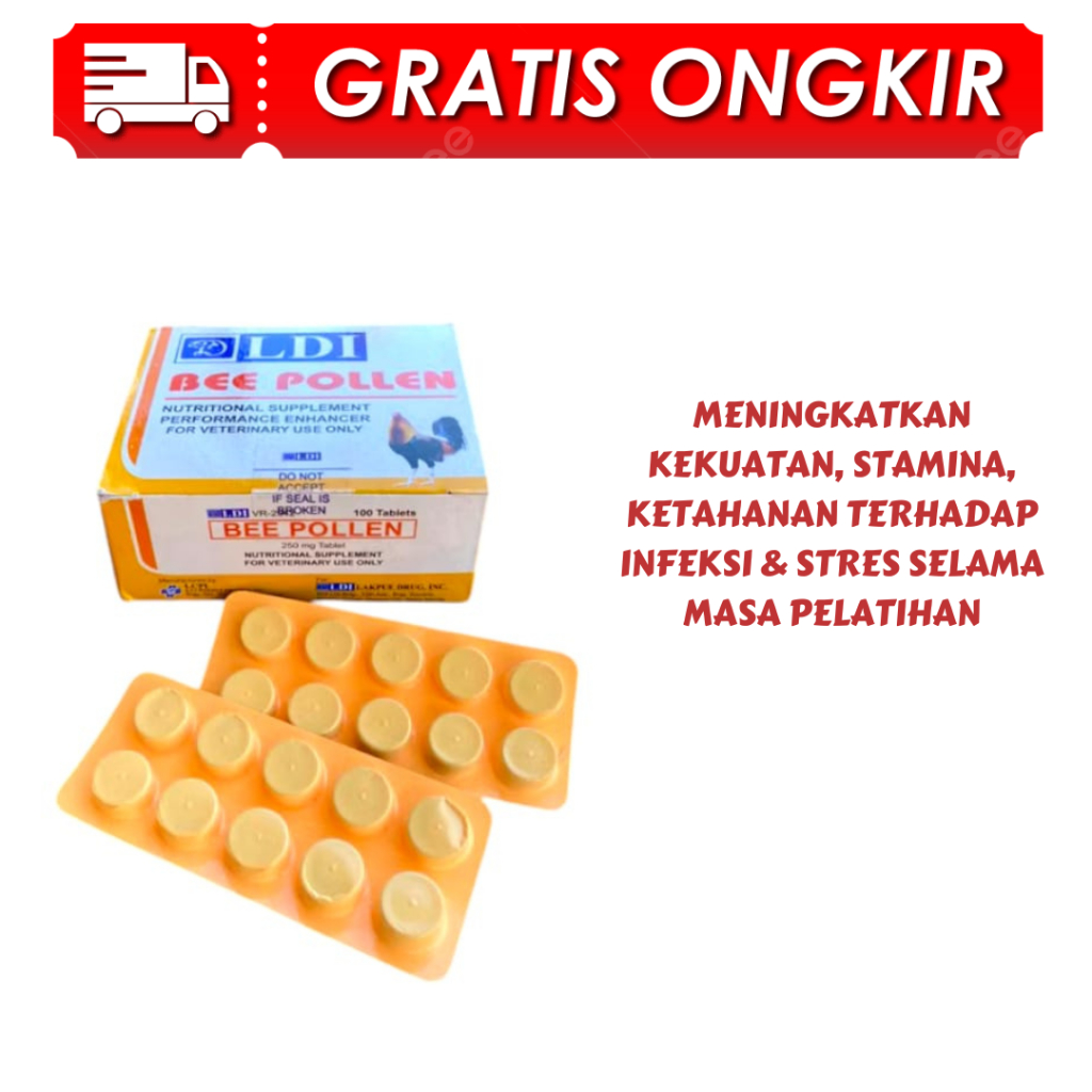 BEE POLLEN LDI ( 1 STRIP ) - Meningkatkan Kekuatan dan Stamina Ayam