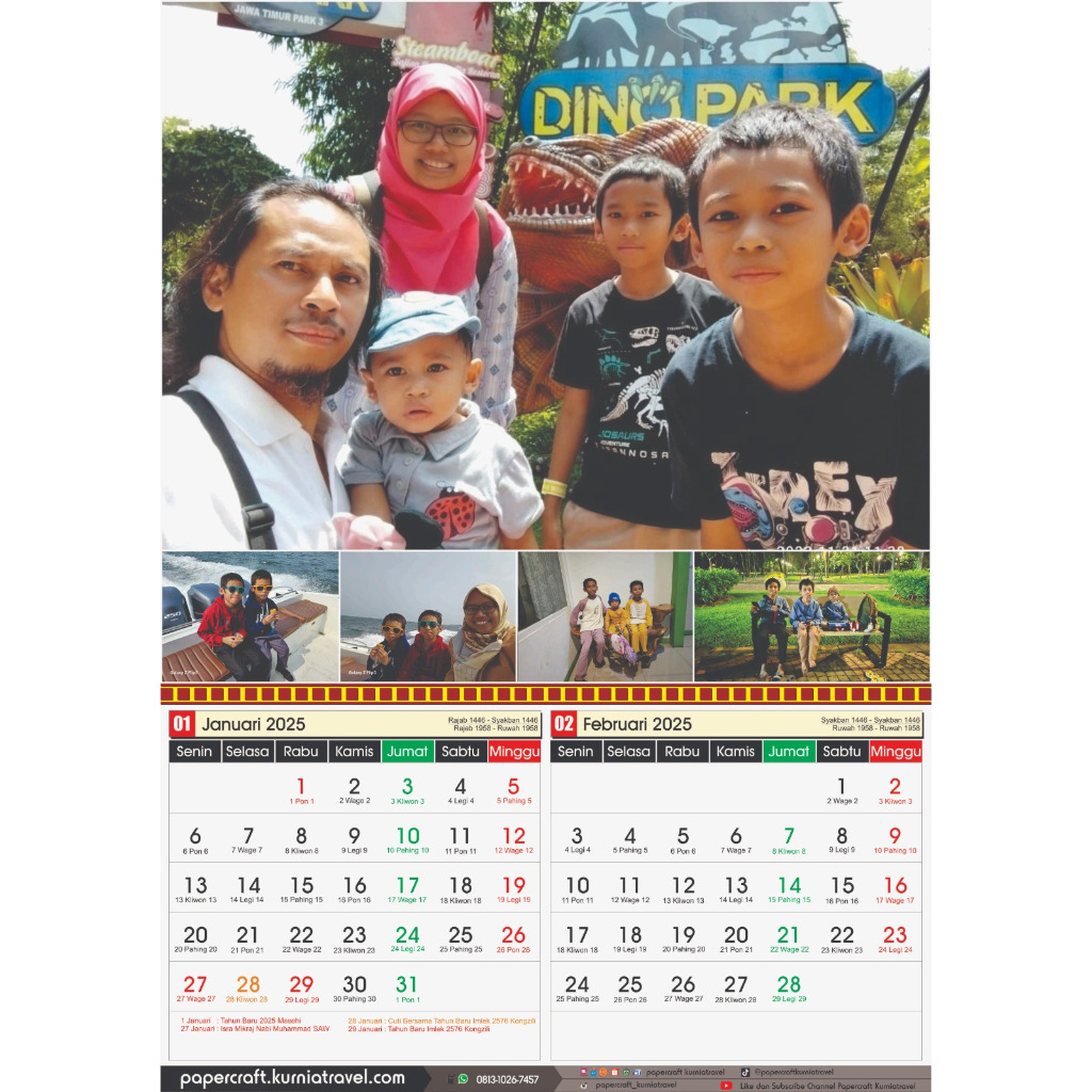 

Kalender Dinding 6 Lembar Custom Foto Tahun 2025