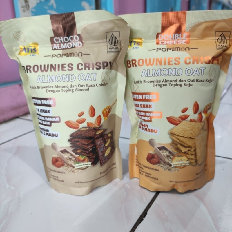 

Afis Choco Almond Brownies Crispy Almond Oat 50gr //Toping keju//Toping Almond