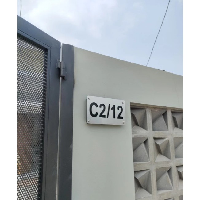 Nomor Rumah Stainless 304 Ukuran 25 x 15 cm