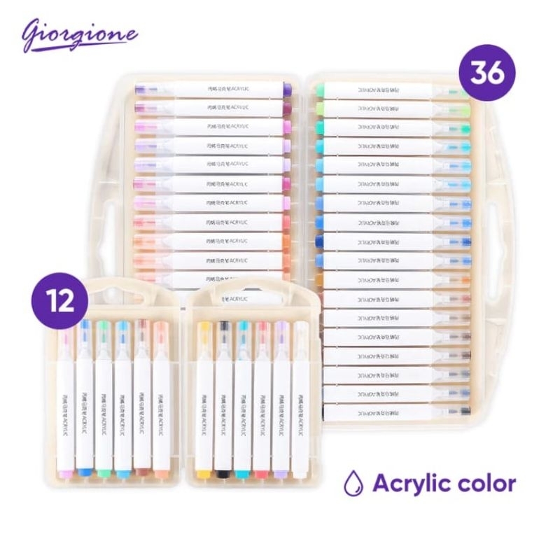 

Giorgione Acrylic Pen Markers Set Spidol Akrilik 12/24 Warna