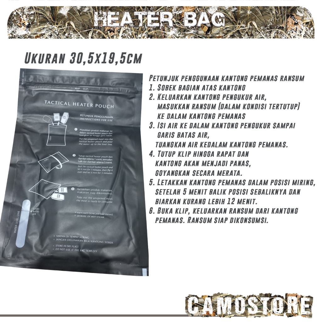 Tactical Heater Pouch Pemanas Ransum TNI Naraga Makanan Kaleng Camping Hiking
