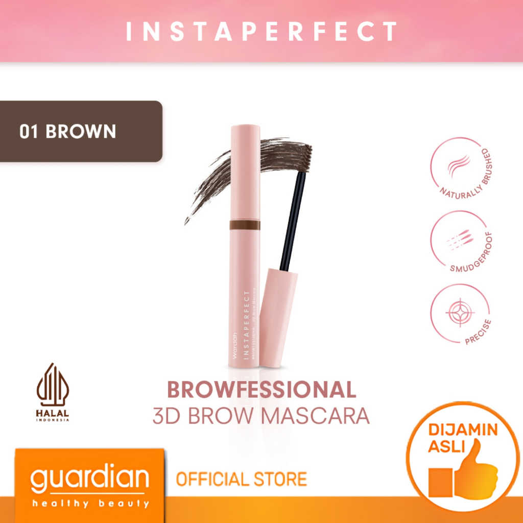 Instaperfect Browfessional 3D Brow Mascara 01 Brown 5.5Gr - Maskara Alis (Natural & Smudgeproof)