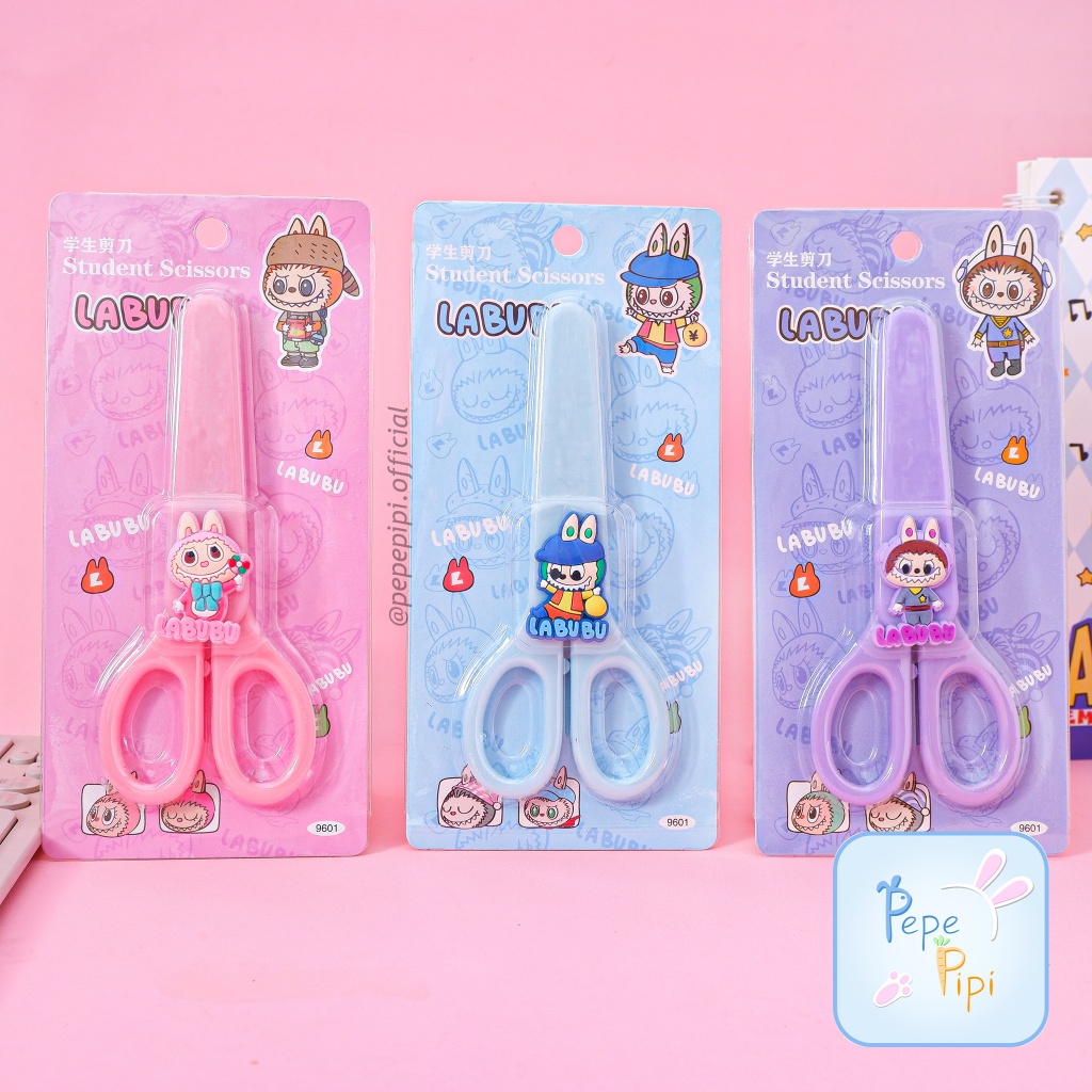 

Gunting Seath No.9601 Labubu aman dengan tutup Safety Scissors Unik Kertas Pemotong Kertas