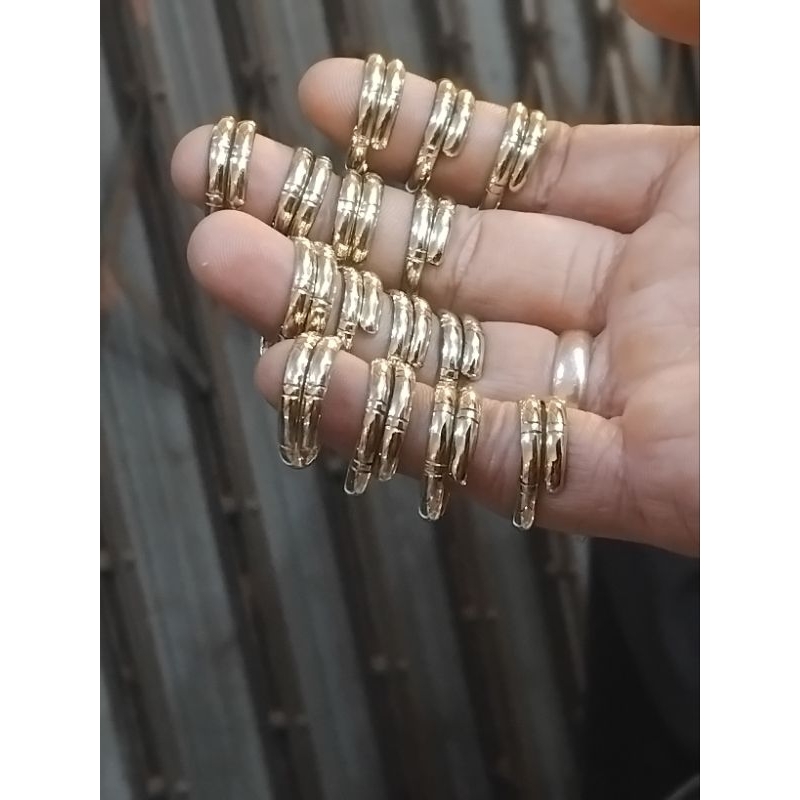 cincin lilit belah rotan ukir bahan koin 91