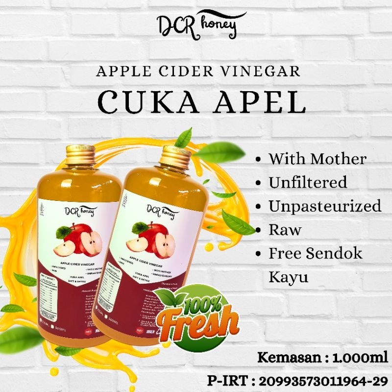 

DCR Honey - Paket Bundling Cuka Apel Original Premium 1.000ml With Mother Cider Vinegar