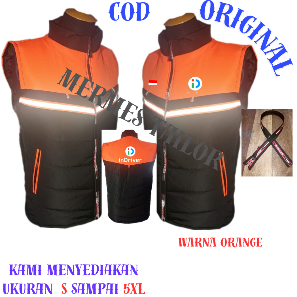 Jaket Rompi Pria Pengendara Motor Terbaru  Rompi Hiking Pria InDriver Store Jaket InDriver Rompi Mot