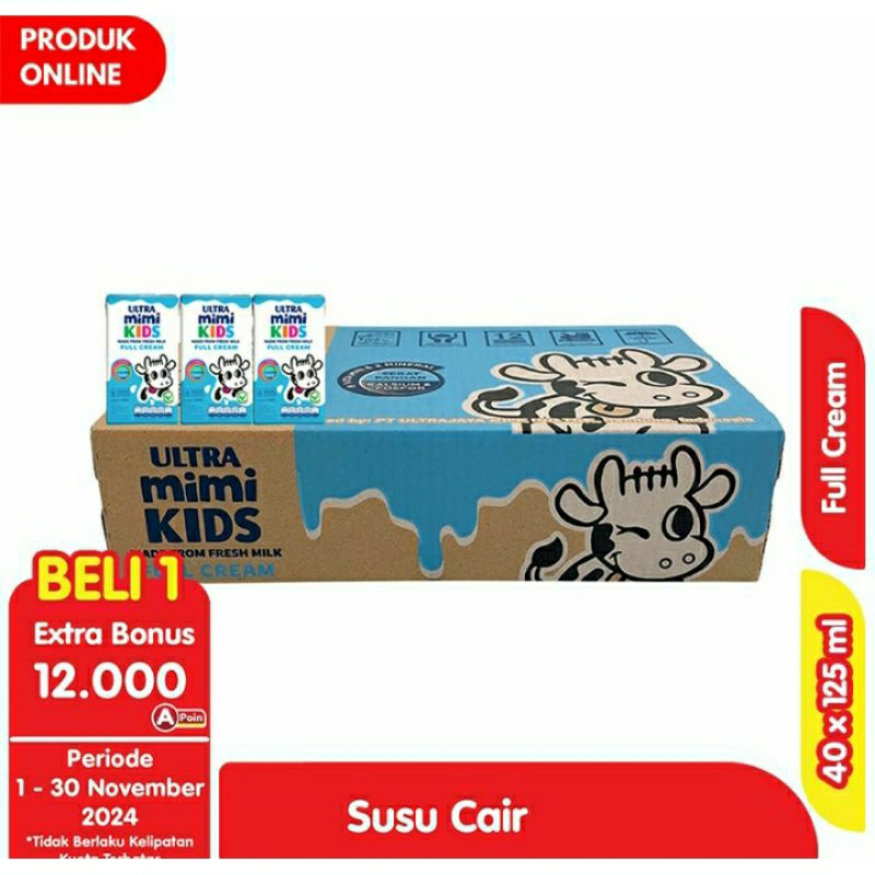 

Ultra Mimi Susu UHT Full Cream 40 x 125 ml -1 Karton