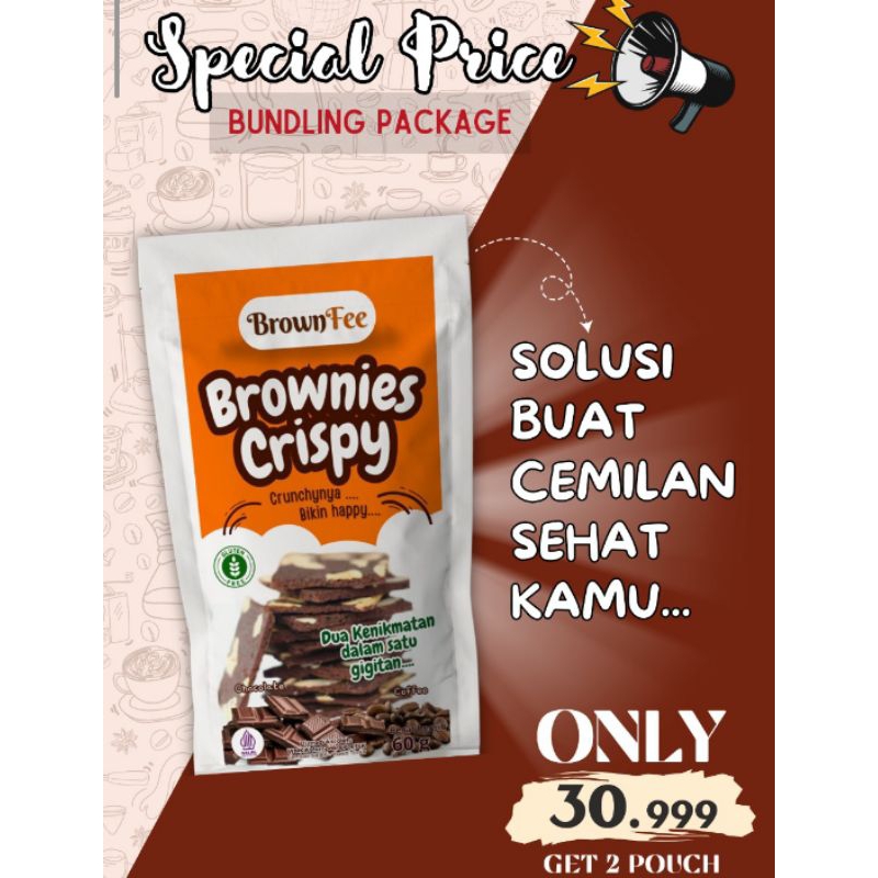 

[Brownfee] PAKET HEMAT Brownies Crispy Coffee bikin happy GLUTEN FREE