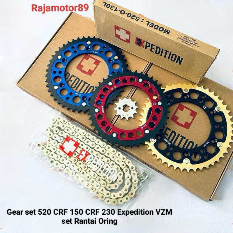 Gear set 520 Expedition CRF 150L CRF 230 set Rantai Oring Expedition Original