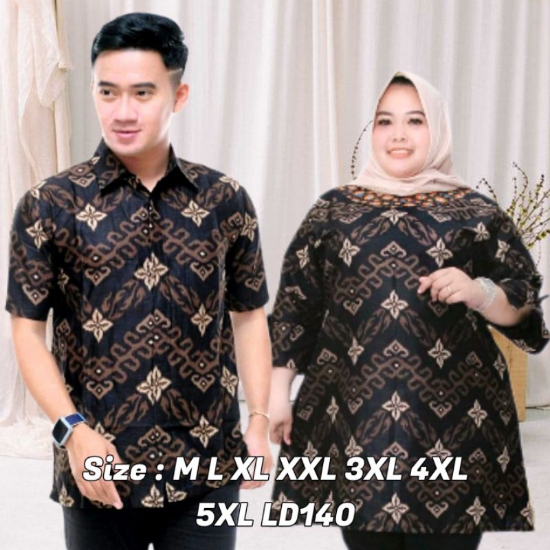 Baju Batik Tunik Couple Jumbo Ld 140 Halus Motif Terbaru