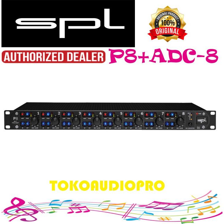 SPL P8 + ADC8 Mic Preamp 8-Channel Preamp Microphone with ADAT SPL Preamp Mic