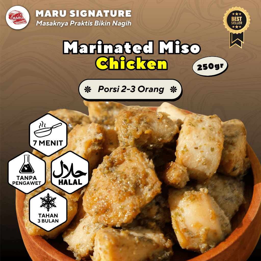

MARU SIGNATURE Daging Ayam Fillet Dada Marinasi Bumbu Miso 250gr Halal BBQ Grill