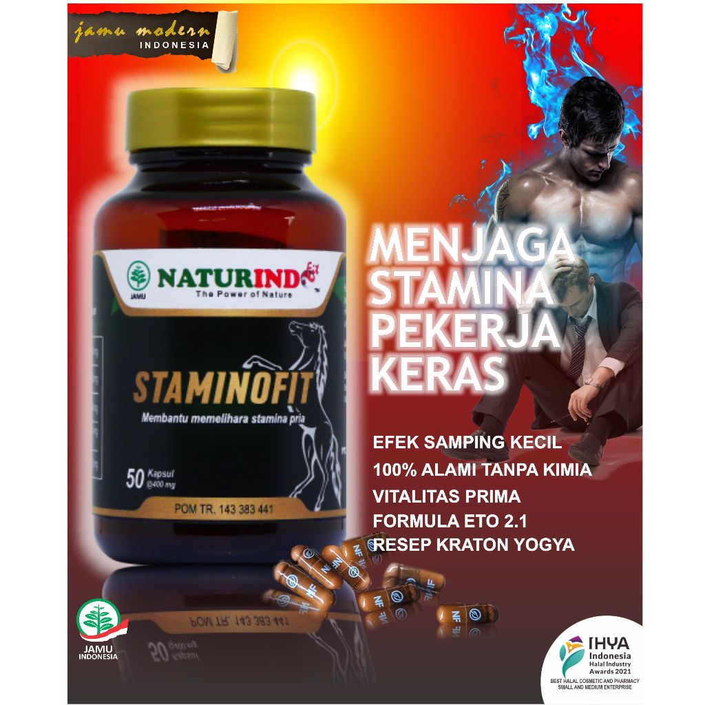 STAMINOFIT penambah stamina tubuh tahan lama pria perkasa olahragawan original 100% Herbal BPOM, MUI