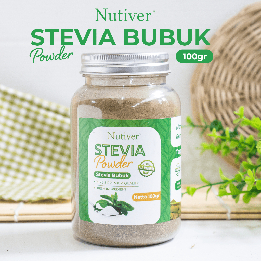 

NUTIVER Gula Stevia Bubuk 100gr / Bubuk Daun Stevia Pengganti Gula / Stevia Powder Natural Sweetener
