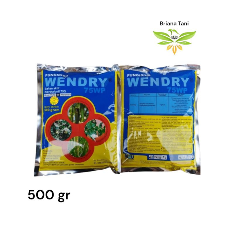 ￼Fungisida Wendry 75 WP 500gr Bahan Aktif Klorotalonil 75% DACONIL DAKONIL