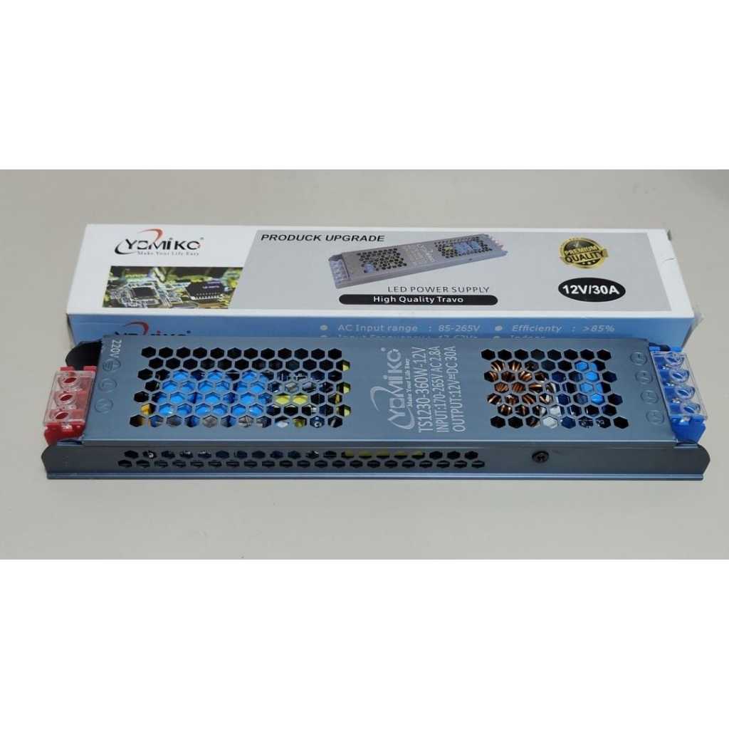 Ballast Travo Led 12v Yomiko  10A 16A 20A 30A power supply cctv led strip alumunium slim