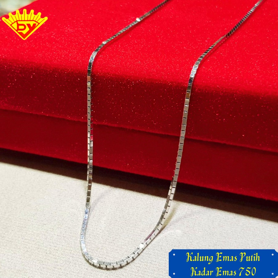 Kalung Rantai Emas Putih Kadar Emas 750