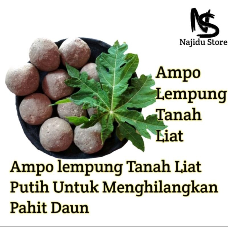 

Ampo Lempung Tanah Liat Putih Penghilang Pahit Daun Pepaya Isi 10 Biji (Gratis 1)