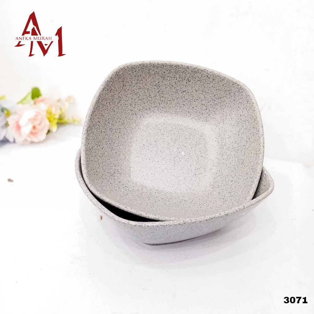 MANGKOK MELAMIN KOTAK MODEL BATU 8 INCH W6408A ( 3071 )