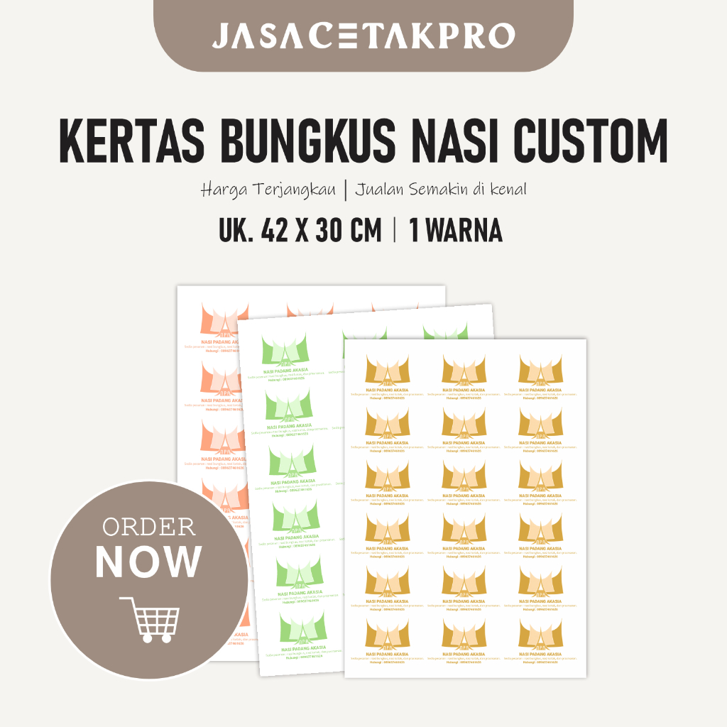 KERTAS BUNGKUS NASI CUSTOM KERTAS NASI PADANG MOTIF