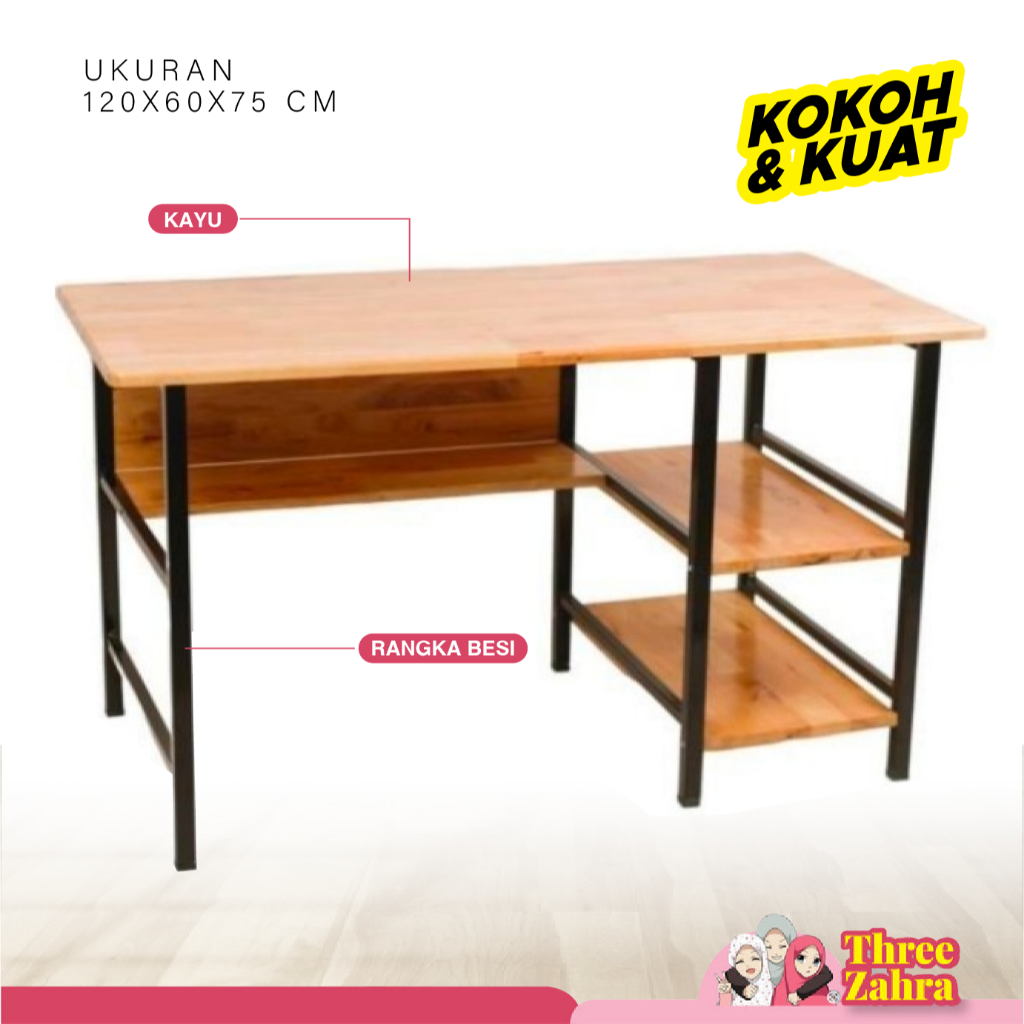 MEJA KANTOR/MEJA TULIS/MEJA KERJA/MEJA RANGKA BESI/MEJA KAYU RANGKA BESI
