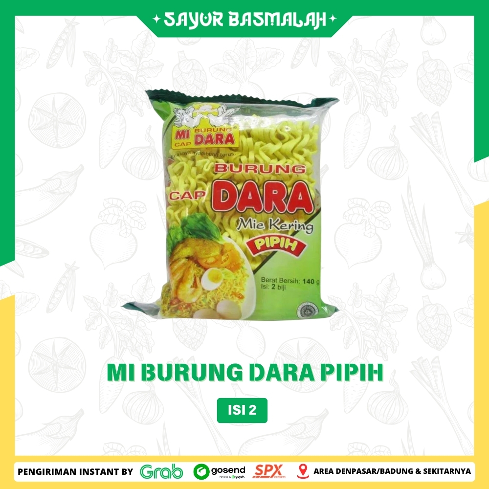 

Mie Burung Dara Pipih Isi 2 - Sayur Basmalah