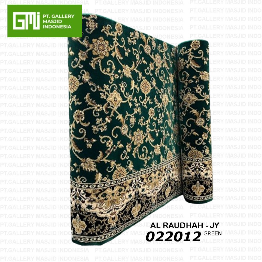 PT. GMI - Karpet Masjid Tebal Empuk AL RAUDHAH Motif Warna Hijau Merah / Karpet Sajadah Masjid Mesir