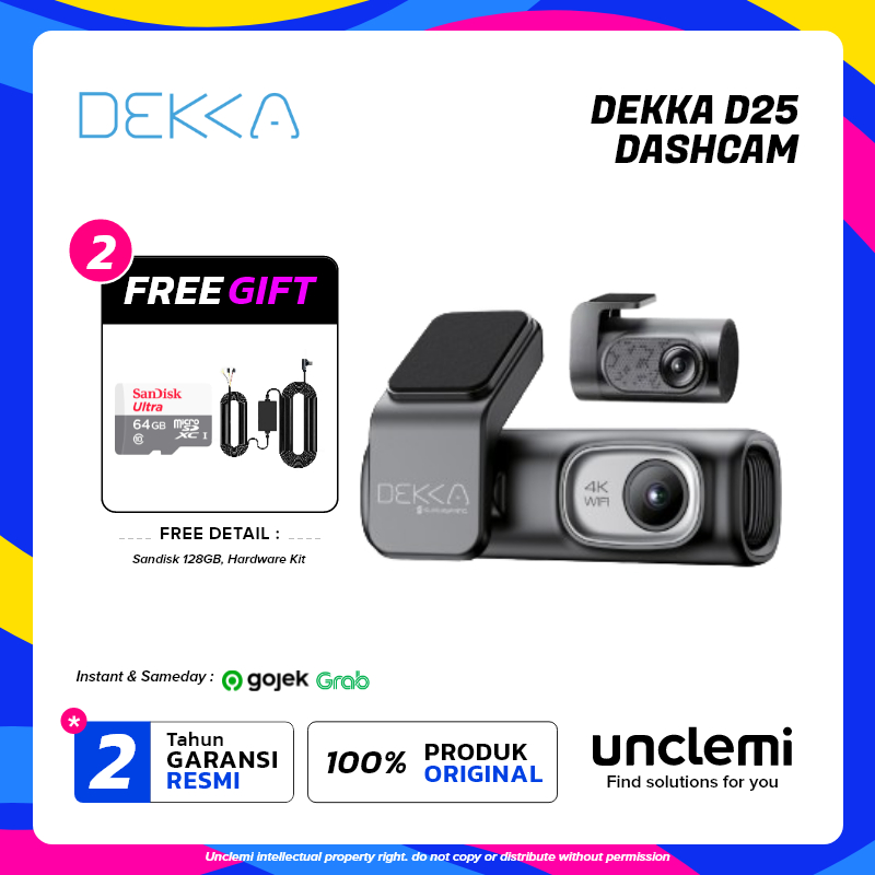 Dashcam DEKKA D40 4K Dual Camera Dashcam Memory Included