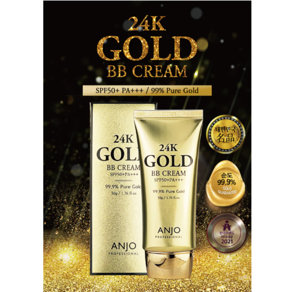 [ANJO Professional] 24K Gold BB Cream SPF50+ PA+++ 50g/Anjo BB Cream Gold 24K/Anjo