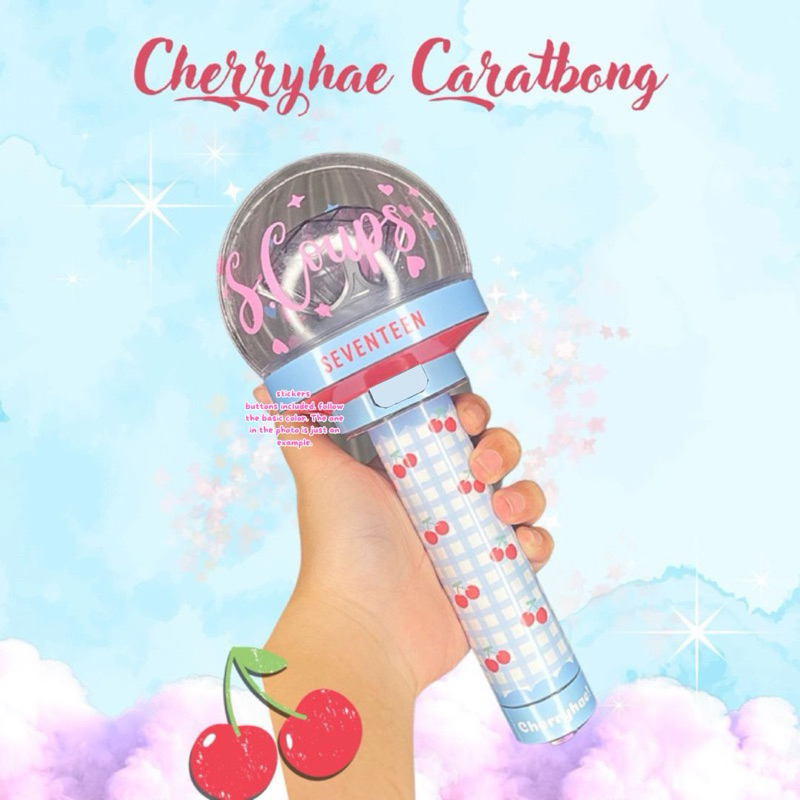 Cherryhae S.Coups Blue Caratbong Lightstick Sticker Seventeen Versi 3 Skin Decal