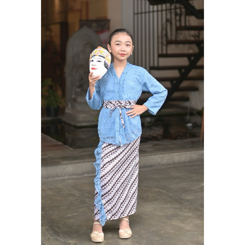 MIGU X BATIK KIDS KEBAYA ANAK BROKAT HIJAB MUSLIM LENGAN PANJANG KEBAYA ANAK JAWA BAJU ADAT BALI JAW