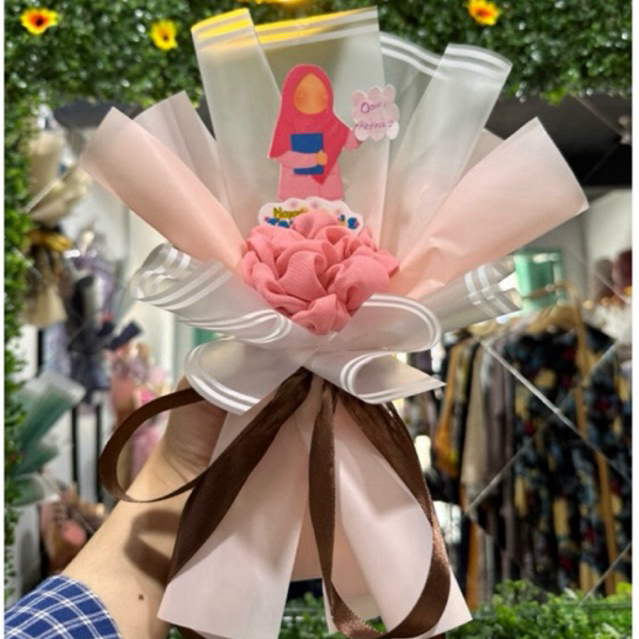 BUKET MINI HARI GURU/ BOUQUET HIJAB/ TOPPER HARI GURU/ BUKET CANTIK/ KADO HIJAB/ HAMPERS HIJAB