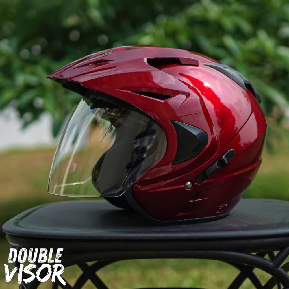 HELM KEREN PRIA WANITA DEWASA JP8 SNI DOUBLE VISOR FREE BUBLE WRAP (COD)