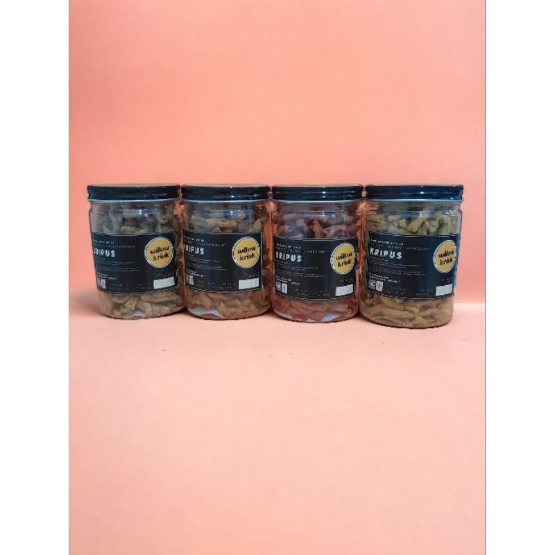 

Willow Kriuk- KRIPUS "Keripik Usus ayam" 750ml Jar Packaging | Premium Snack